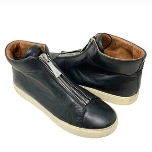 Frye Lena Black Leather Zip High Top Sneakers - Size 9.5